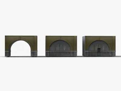 Bridge concrete Low-poly 3D model