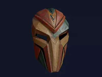 Ancient Warrior Tribal Mask  Stylized Helmet for 3D Printing 3D print model