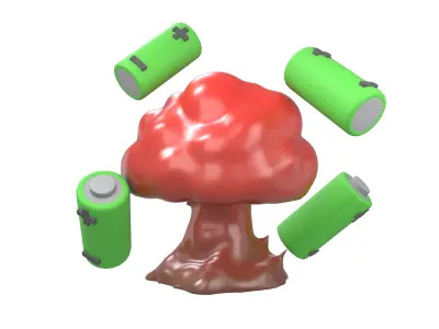 Battery Explosion Icon v1 002 Low-poly 3D model