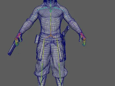 Cyborg Yasha rigged Low-poly 3D model