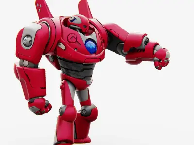 BATTLE DROID RED DEMON  RIGGED 3D model