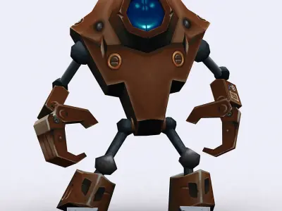 3DRT - Chibii-robot-06 Low-poly 3D model