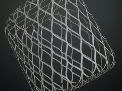 Wave Grille Metal Mesh PBR Seamless Texture