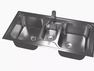 Triple sink 3D model
