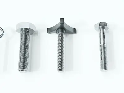 Large collection of fasteners 3D model