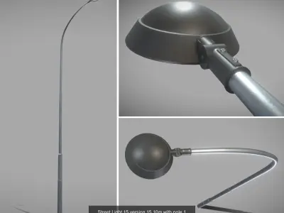Street Light 15 with pole 1 3D Model Pack