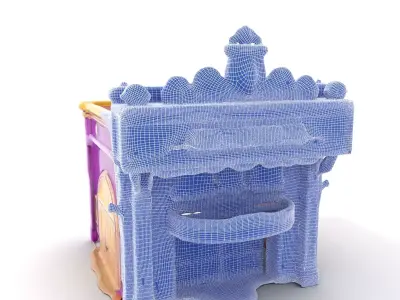 Vintage Theater Facade model pack Low-poly 3D model