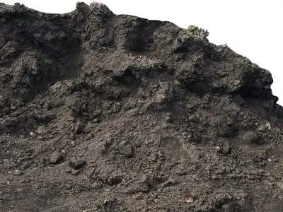 A break in a pile of earth 3D model