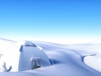 cartoon snow hut scene 3D model