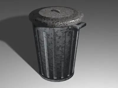 Trashcan trash can - garbage can Low-poly 3D model