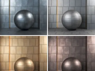 4K Steel Metal Plate Textures  - 12 in 1 - Seamless PBR Texture
