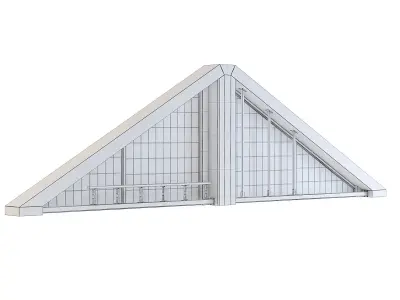 Factory Front Wall Triangle with Windows 3D model