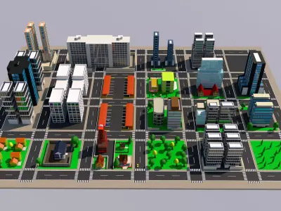 Cartoon City 3D model