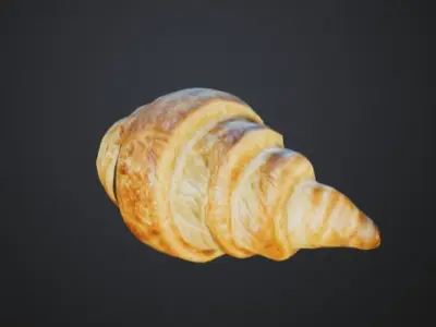 3D Realistic Croissant  3D model