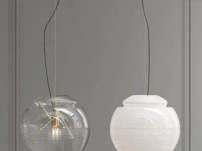 VITRUVIO virtuo chandelier in gold and glass 3D model