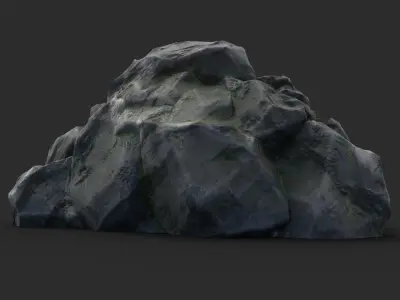 Rock Maya 1001 - Grey Jagged Stone Low-poly 3D model