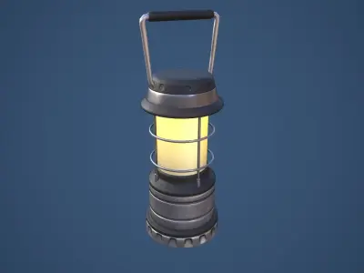 Stylized Camping LED Lantern Low-poly 3D model
