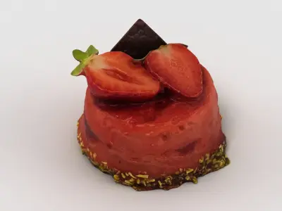 Cake Collection 3 strawberry dessert 3D model