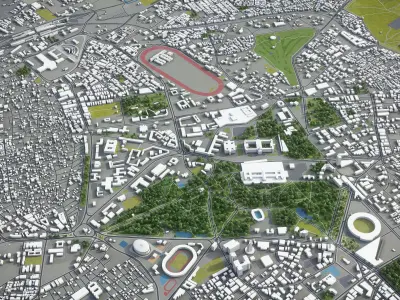 Bangalore - 3D City Model Low-poly 3D model