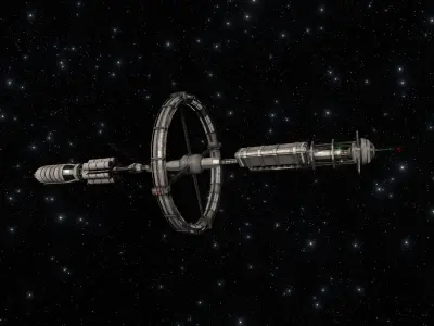  Sci-fi Space Station Habitat Carrier 