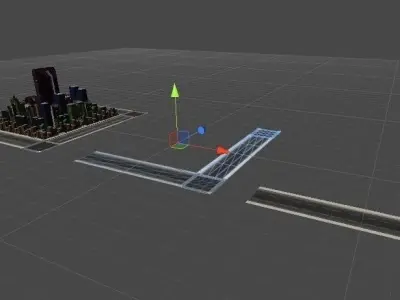 Sci-Fi City Block  Low-poly 3D model