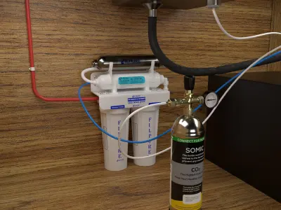 KITCHEN COUNTER AND FILTER 3D model