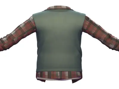 Cartoon High Poly Subdivision American Flag Vest Low-poly 3D model