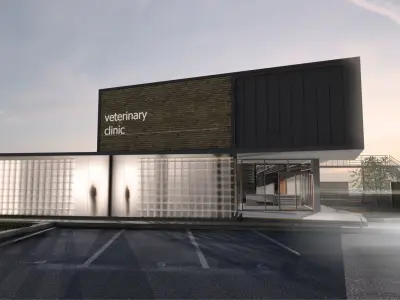 Veterinary Clinic Building Low-poly 3D model