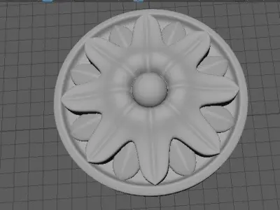 rosette bowl with flower 3D model