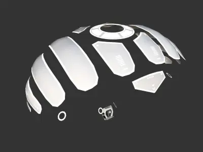 Scifi Parachute A03 Projection - Character Accessories Design Low-poly 3D model