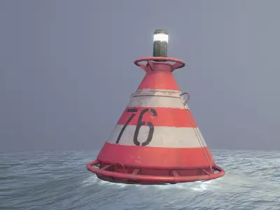 Buoy River RB-4-01 Turn Safe Water Mark Low-poly 3D model