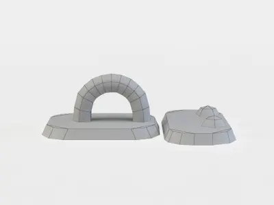 Lock base Low-poly 3D model