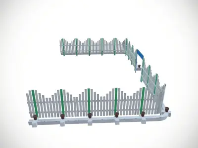 Garden Fence Low-poly 3D model
