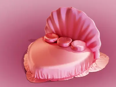 3D Model of Barbie Luxury Bed  3D model