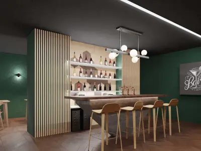 Blender scene modern bar  3D model