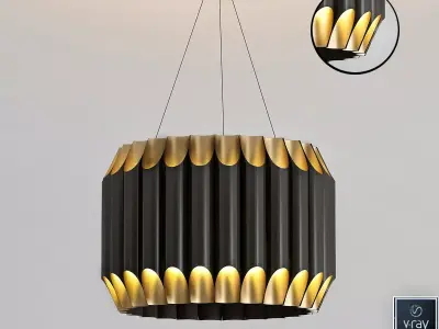GALLIANO ROUND SUSPENSION LIGHT by DELIGHTFULL Black 3D model