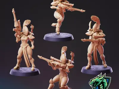 Space Elf Vanquisher Female Bundle 3D print model