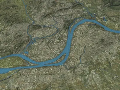 Pyongyang - 3D City Topography Terrain 3D Model Pack