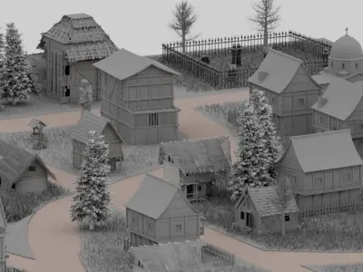 Village 3D model