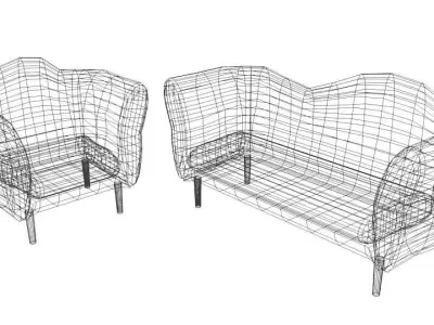Sofa Set - Type 2 3D model