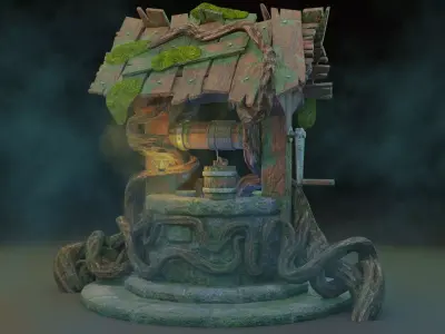 Magic well Low-poly 3D model