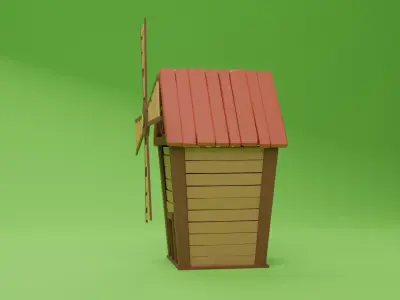 Windmill wooden Free low-poly 3D model