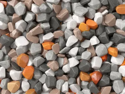 Gravel stone rock road n1 3D model