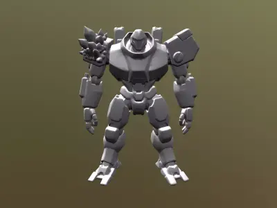 Low Poly Stylized Exo-Suit CRYSTAL-CORE TITAN T1 - PBR Low-poly 3D model