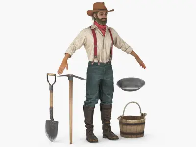  Wild West Prospector with Tools 