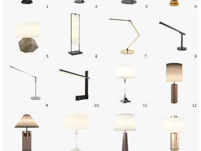 Table Lights Pack - 100 Models Low-poly 3D model