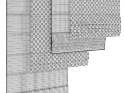 Roman blinds set 3D model