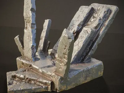 Ancient Throne Place Low-poly 3D model