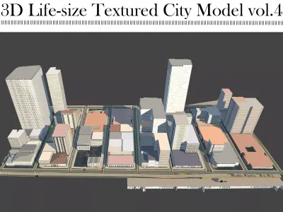 3D Lifesize Textured City Model vol 4 Low-poly 3D model
