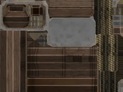 Signboard wooden sign hanging on pole Low-poly 3D model